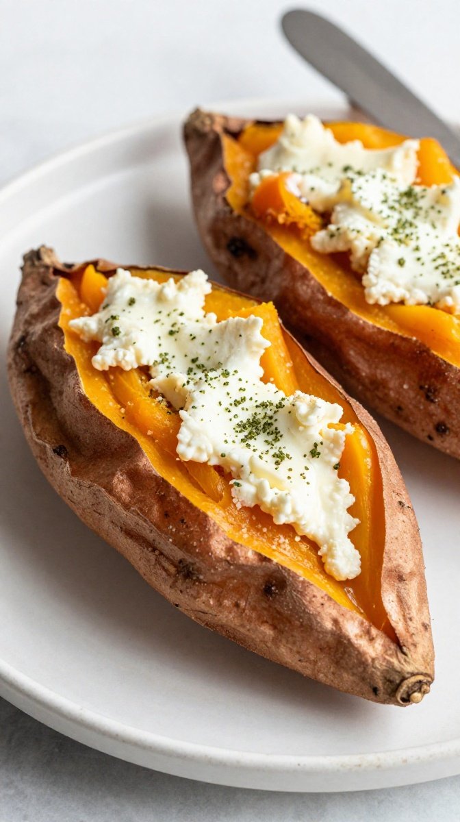 Butternut Squash and Goat Cheese Stuffed Sweet Potatoes