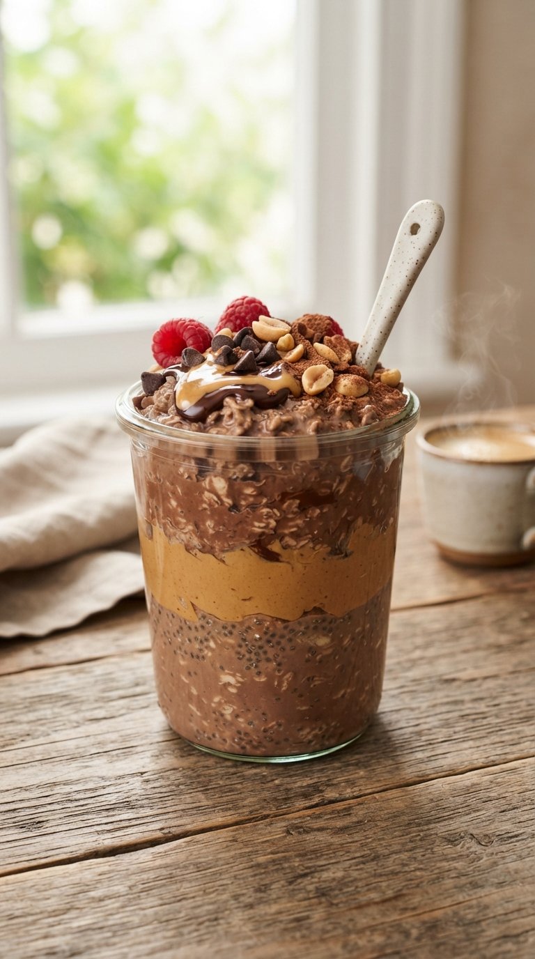 Chocolate Peanut Butter Overnight Oats