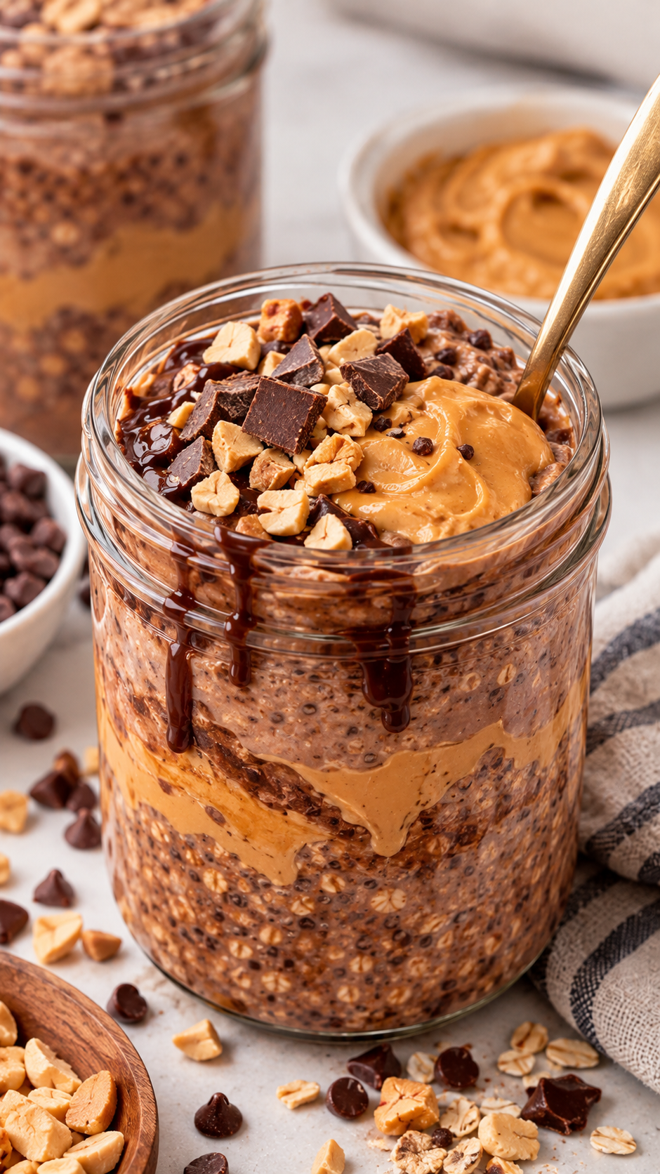 Chocolate Peanut Butter Overnight Oats