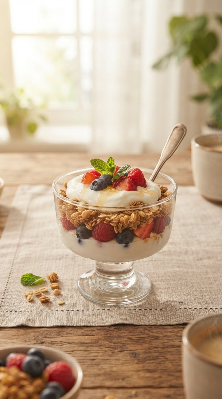Greek Yogurt Parfait Bowls with Granola