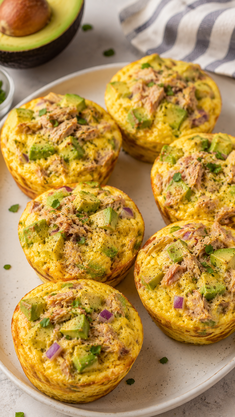 Tuna and Avocado Egg Muffins