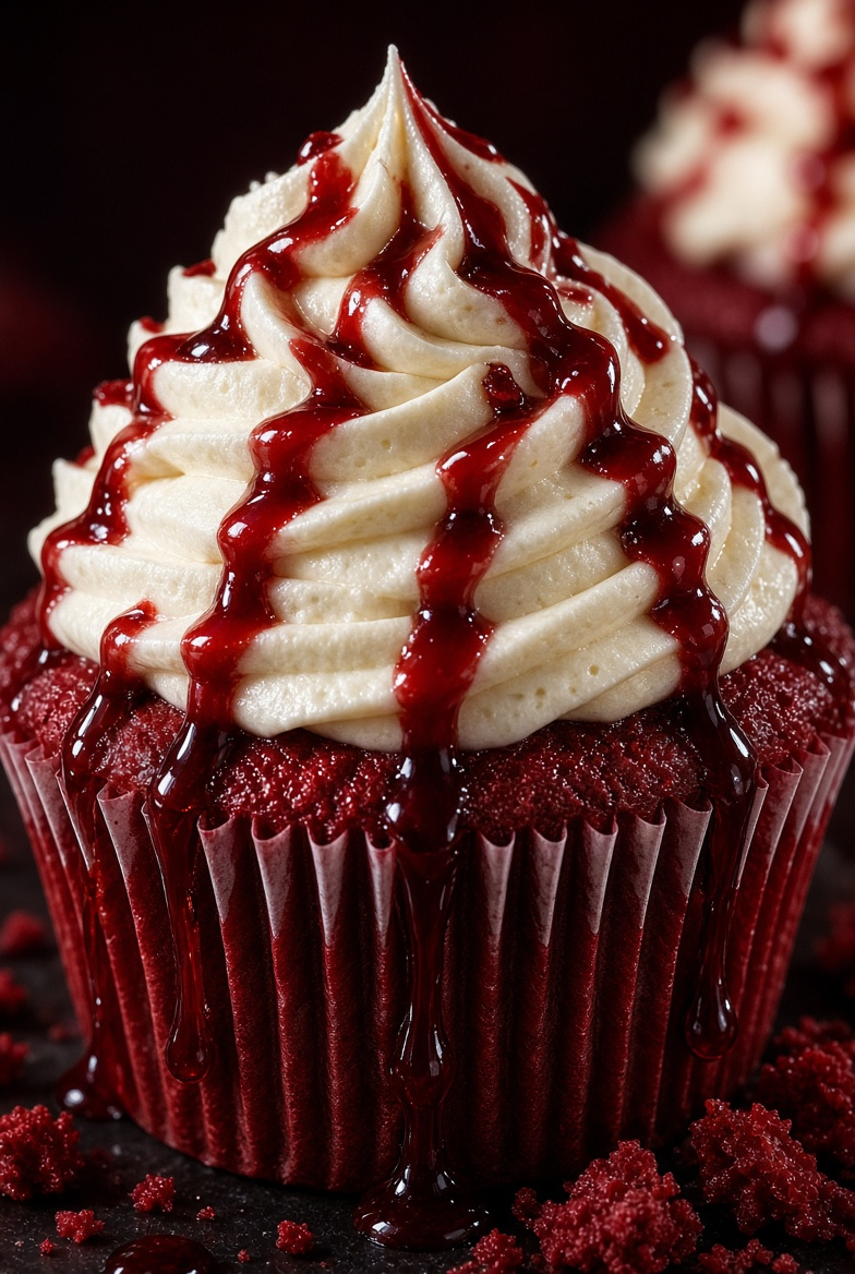 Bloody Red Velvet Cupcakes