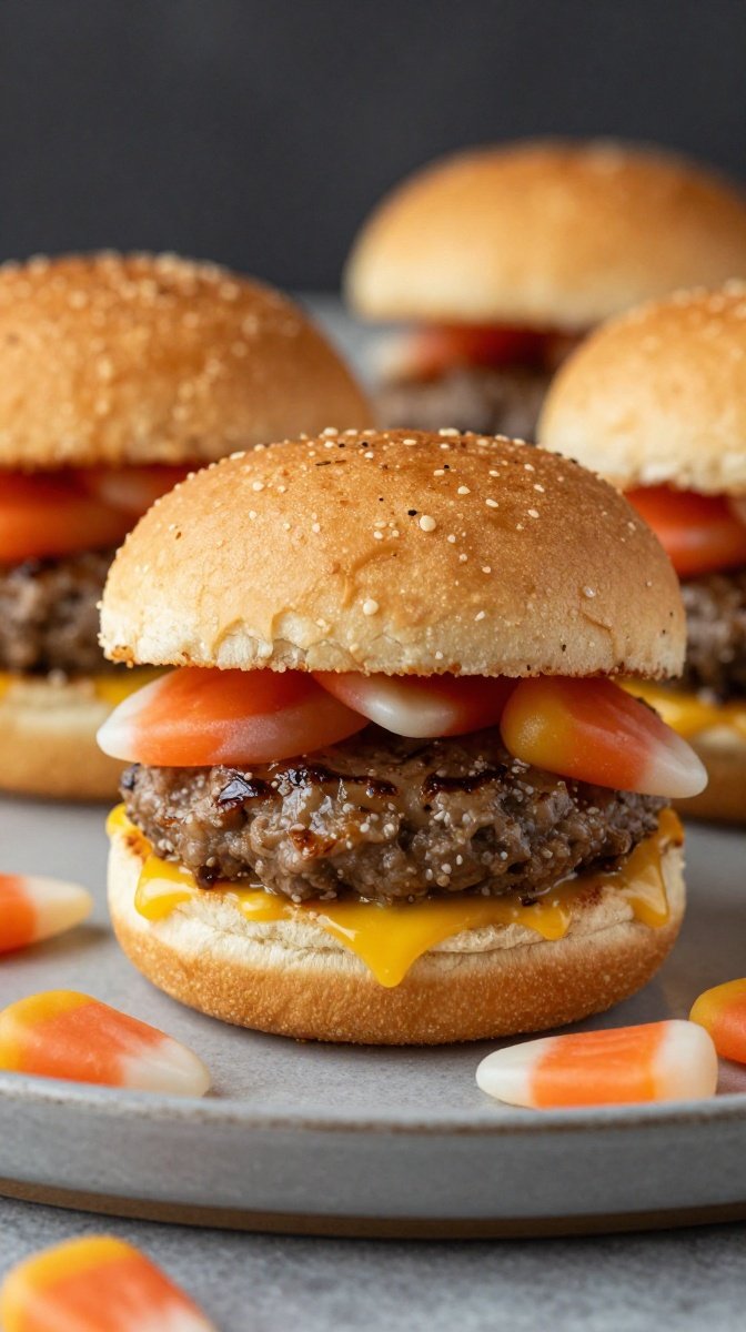Candy Corn Mini Burgers