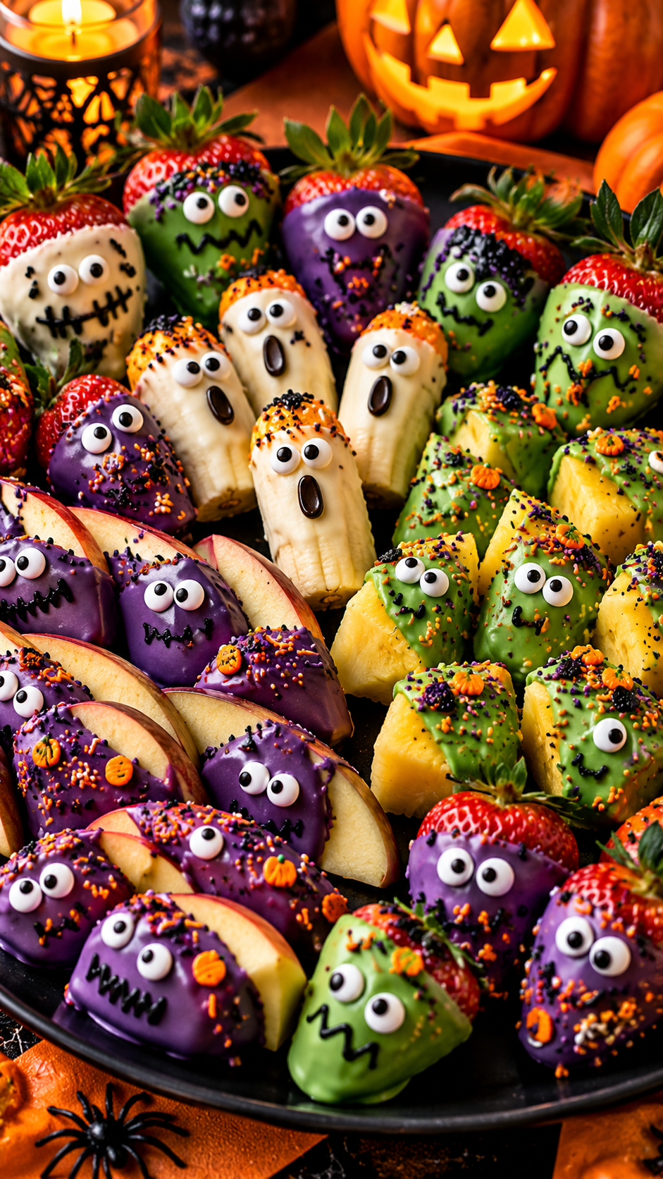 Chocolate-Dipped Fruit Monsters
