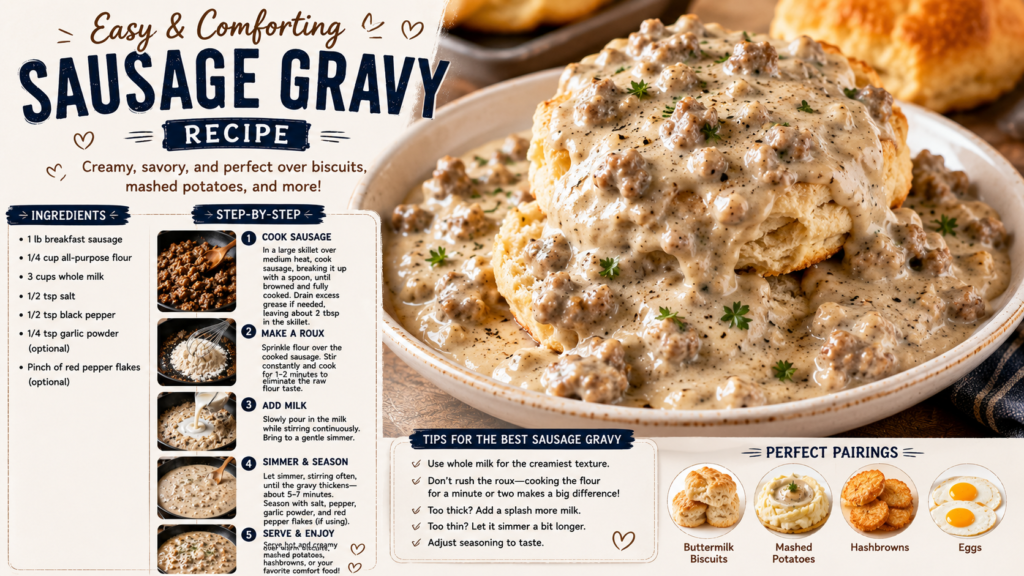 Classic Sausage Gravy Recipe for Biscuits and Breakfast