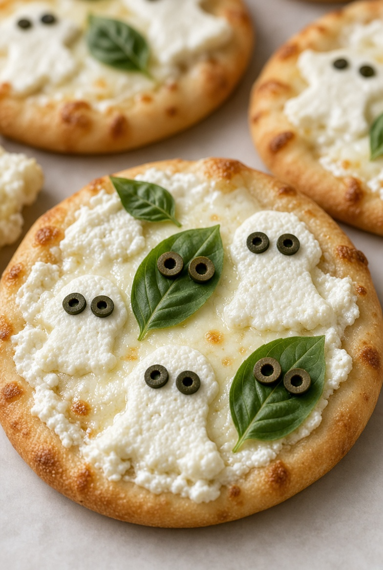 Ghostly White Pizza Minis