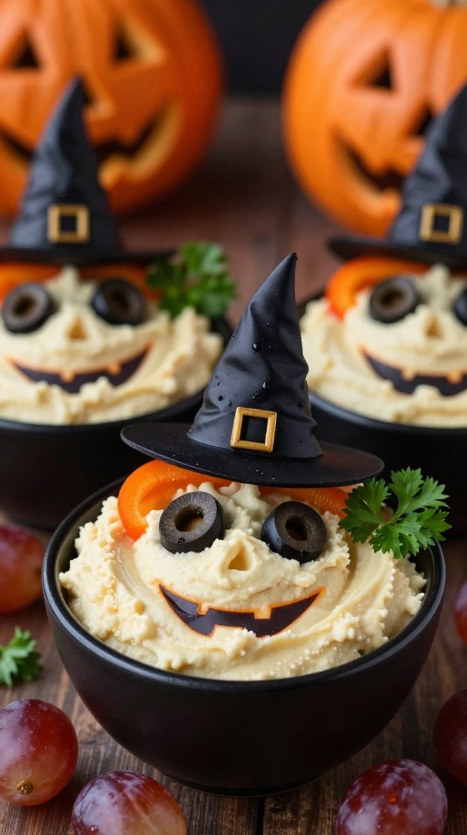 Halloween Hummus Cups