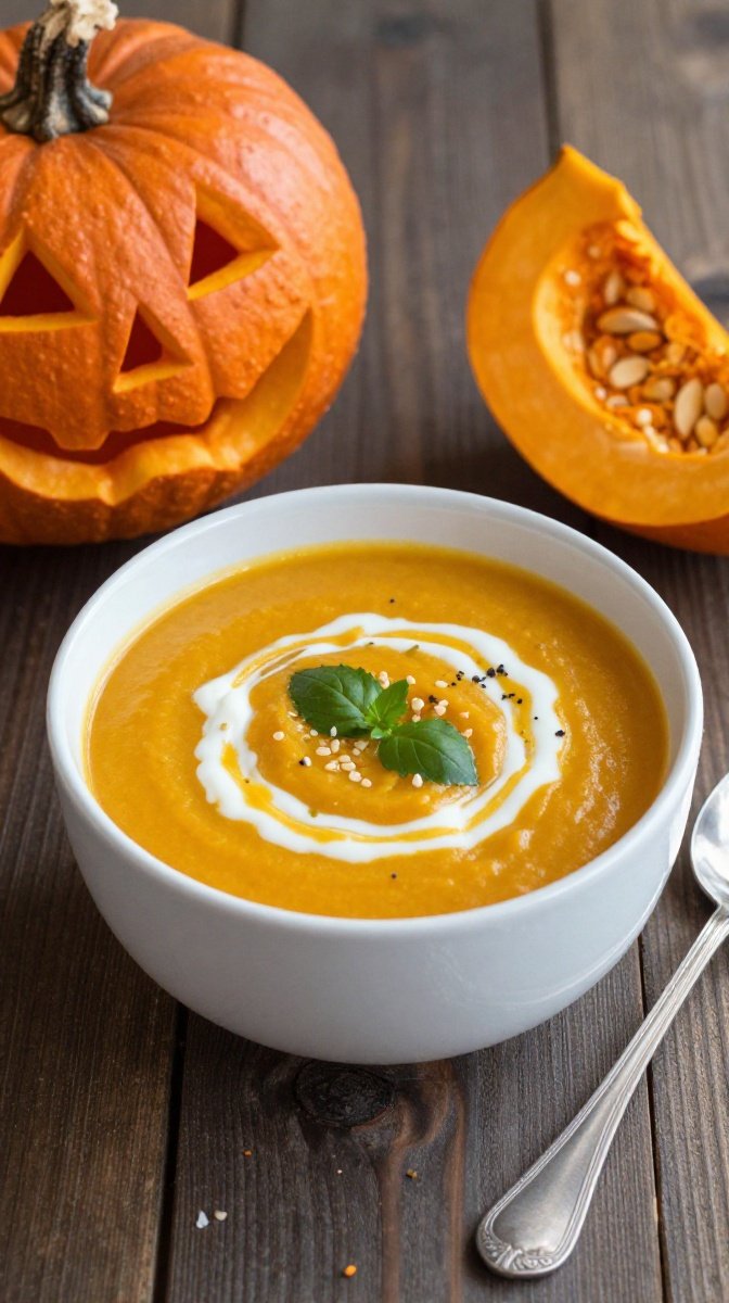 Halloween pumpkin soup
