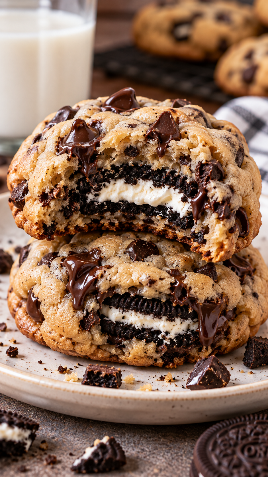 Oreo Stuffed Chocolate Chip Cookies