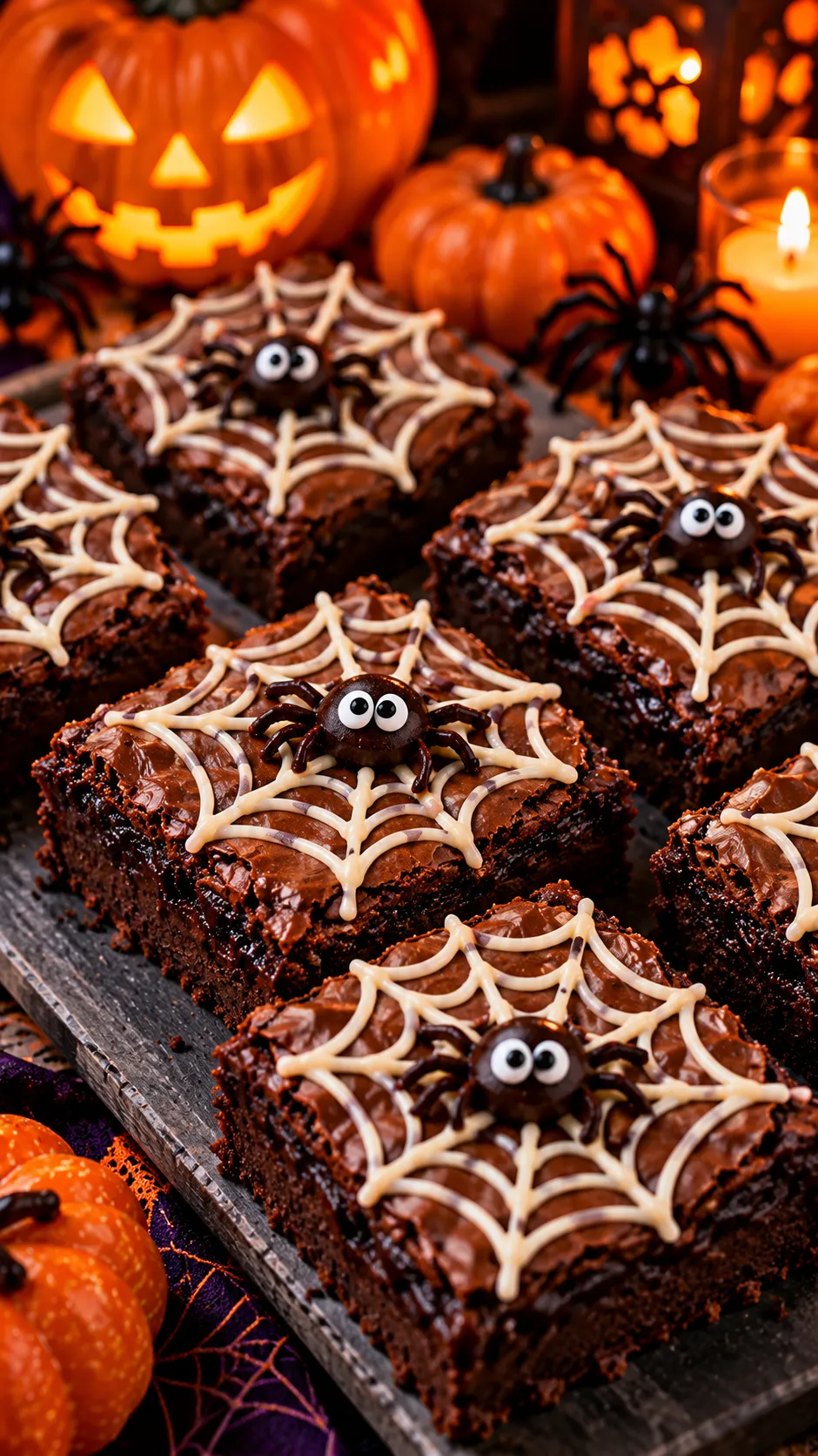 Spiderweb Fudge Brownies