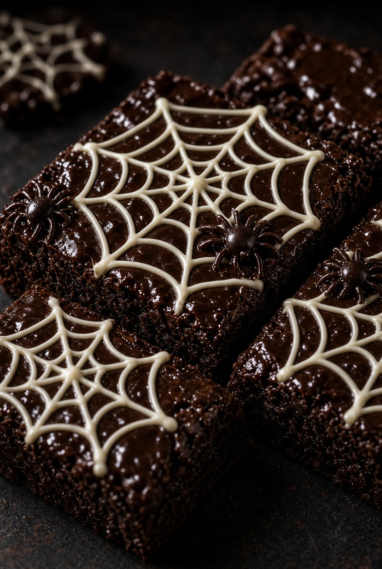 Spiderweb Fudge Brownies