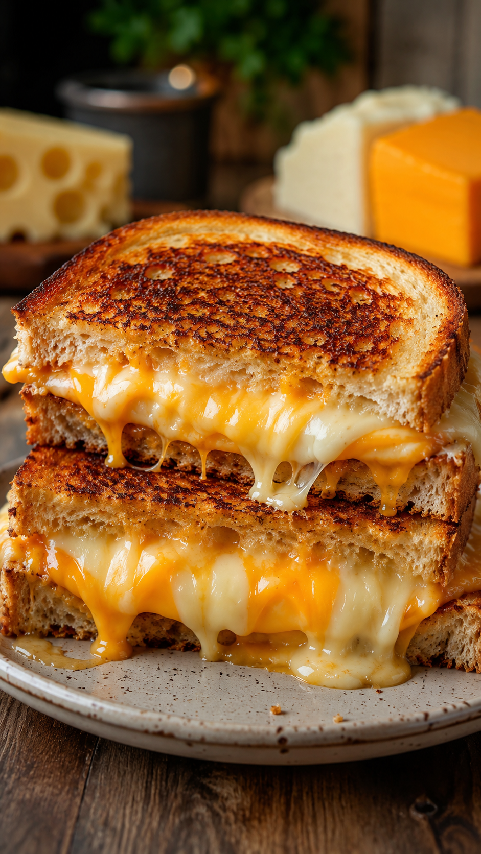 multi cheese grilled cheese sandwich