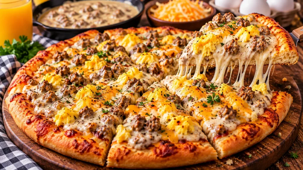 Sausage Gravy Breakfast Pizza That’s Pure Comfort Food