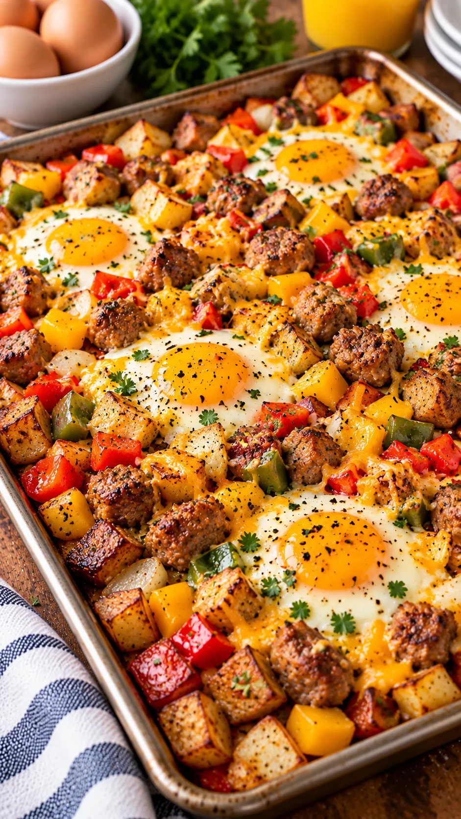 Sheet Pan Sausage and Eggs