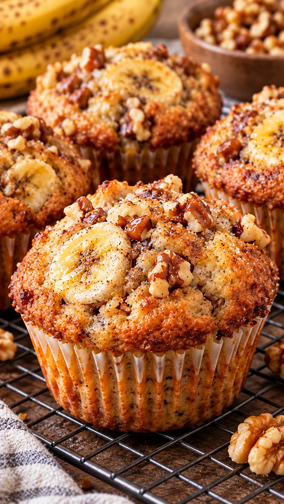 Soft Sourdough Discard Banana Muffins